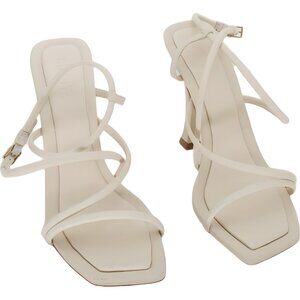SCHUTZ Cream Strappy Square-Toe Heeled Sandals